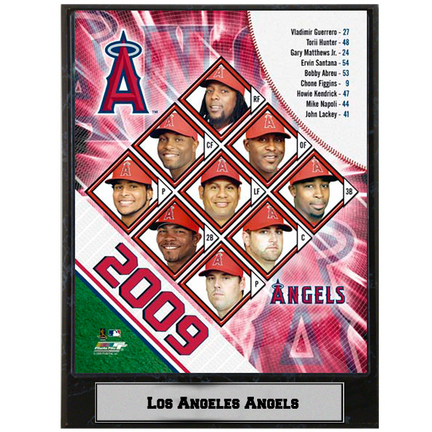 Los Angeles Angels of Anaheim 2009 Team Photograph Nested on a 9" x 12" Plaque