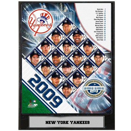 New York Yankees 2009 Team Photograph Nested on a 9" x 12" Plaque
