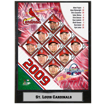 St. Louis Cardinals 2009 Team Photograph Nested on a 9" x 12" Plaque