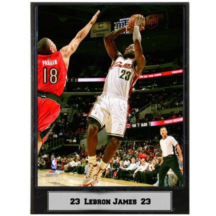 LeBron James Photograph Nested on a 9" x 12" Plaque 
