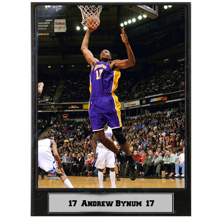 Andrew Bynum Photograph Nested on a 9" x 12" Plaque 