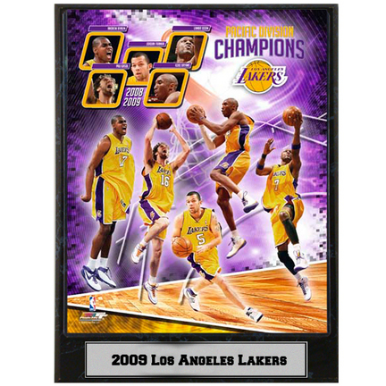 2009 Los Angeles Lakers Photograph Nested on a 9" x 12" Plaque