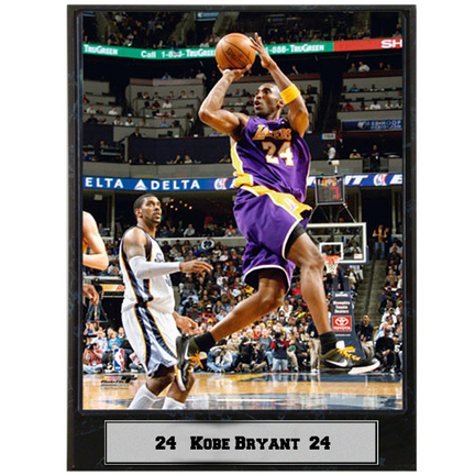 Kobe Bryant Photograph Nested on a 9" x 12" Plaque 