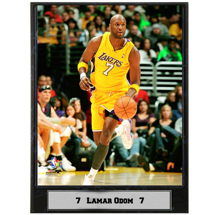 Lamar Odom Photograph Nested on a 9" x 12" Plaque 