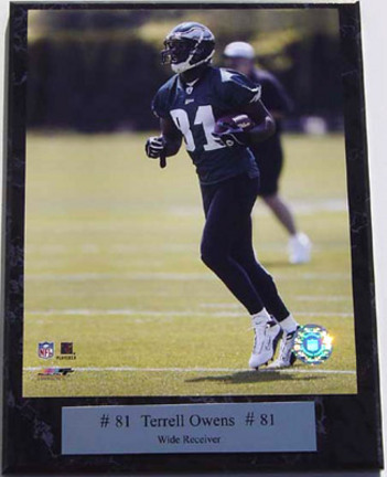 Terrell Owens Photograph Nested on a 9" x 12" Plaque