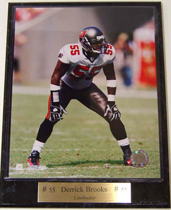 Derrick Brooks Photograph Nested on a 9" x 12" Plaque 