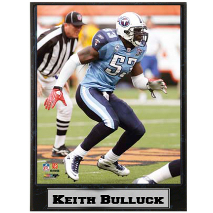 Keith Bulluck "Blue Jersey" Photograph Nested on a 9" x 12" Plaque