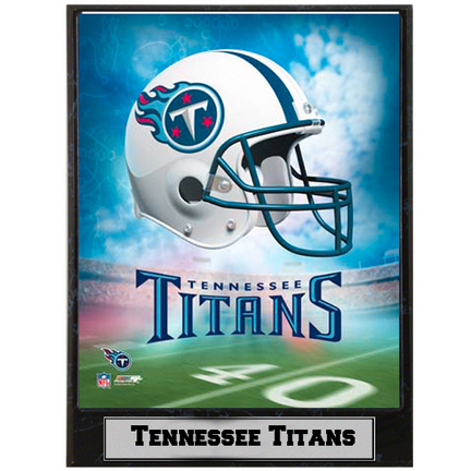 Tennessee Titans Helmet Photograph Nested on a 9" x 12" Plaque