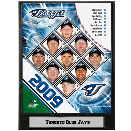 Toronto Blue Jays 2009 Team Photograph Nested on a 12" x 15" Plaque