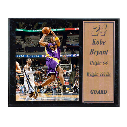 Kobe Bryant 2009 Photograph with Statistics Nested on a 12" x 15" Plaque