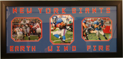 New York Giants "Earth Wind and Fire" Autographed Photograph Collage in a Deluxe Frame
