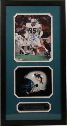 Nick Buoniconti Mini Helmet and Autographed 8" x 10" Photograph in Deluxe Framed Shadow Box