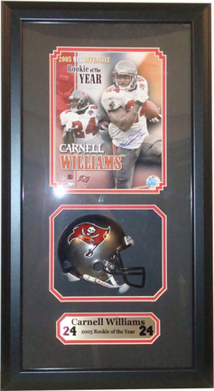 Carnell Williams Mini Helmet and Autographed 8" x 10" Photograph in Deluxe Framed Shadow Box