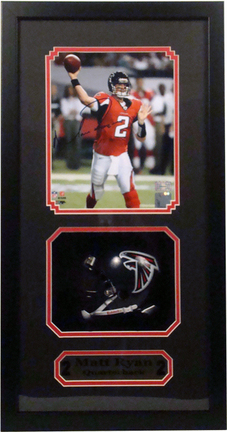 Matt Ryan Mini Helmet and Autographed 8" x 10" Photograph in Deluxe Framed Shadow Box
