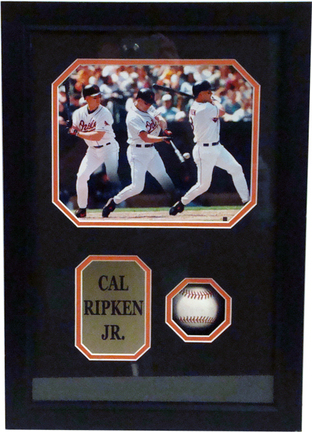 Cal Ripken Jr. "Composite" 8" x 10" Photograph and Autographed Baseball in Deluxe Framed Shadow Box