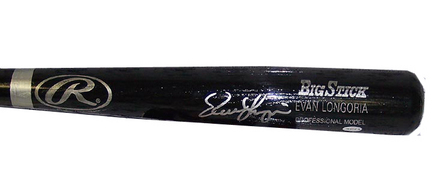Evan Longoria Black Autographed Baseball Bat