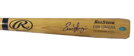 Evan Longoria Natural Autographed Baseball Bat