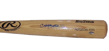 Carlos Pena Natural Autographed Baseball Bat