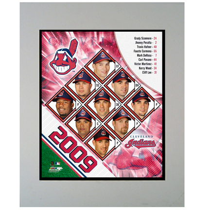 2009 Cleveland Indians Team 11" x 14" Matted Photograph (Unframed)