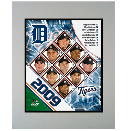 2009 Detroit Tigers Team 11" x 14" Matted Photograph (Unframed)