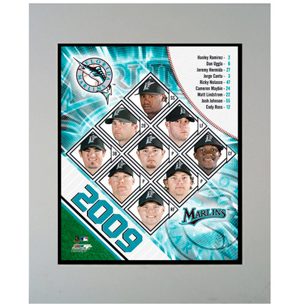 2009 Florida Marlins Team 11" x 14" Matted Photograph (Unframed)