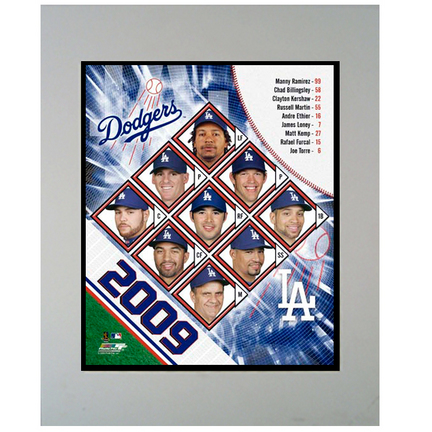 2009 Los Angeles Dodgers Team 11" x 14" Matted Photograph (Unframed)