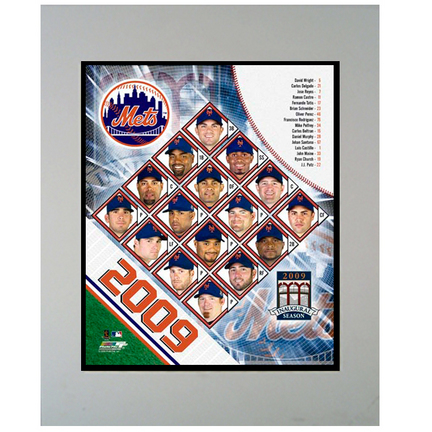 2009 New York Mets Team 11" x 14" Matted Photograph (Unframed)