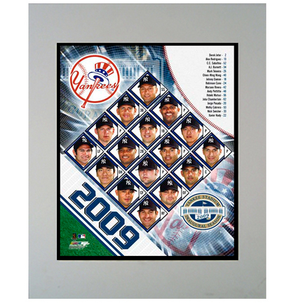 2009 New York Yankees Team 11" x 14" Matted Photograph (Unframed)
