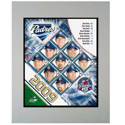 San Diego Padres 2009 Team 11" x 14" Matted Photograph (Unframed)