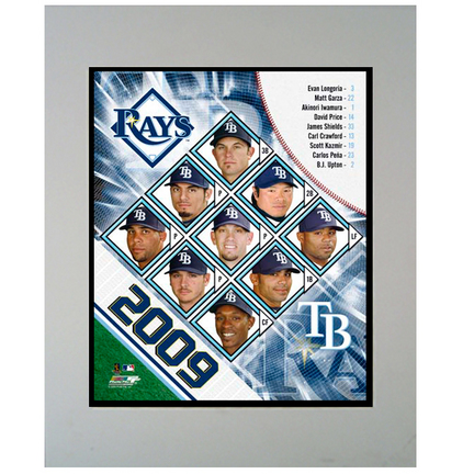 2009 Tampa Bay Rays Team 11" x 14" Matted Photograph (Unframed)