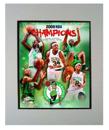2008 Boston Celtics "World Champions" 11" x 14" Matted Photograph with Statistics (Unframed)