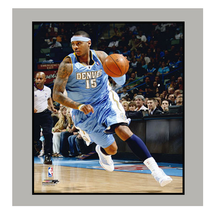 Carmelo Anthony "Blue Jersey" 11" x 14" Matted Photograph (Unframed)