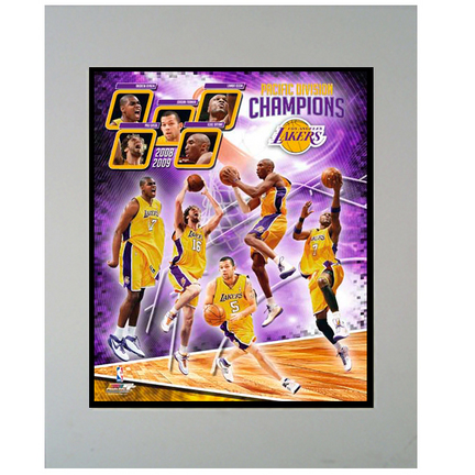 2009 Los Angeles Lakers 11" x 14" Matted Photograph (Unframed)