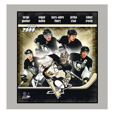 Penguins Team Photo 2009 11" x 14" Matted Photograph (Unframed)