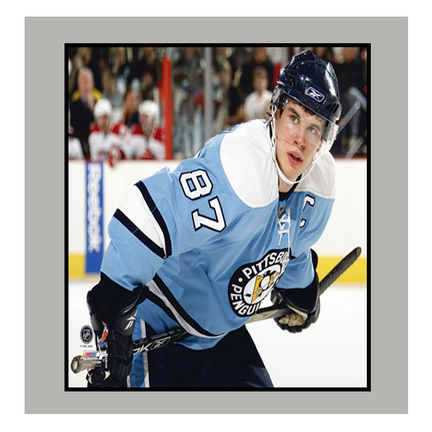 Sidney Crosby "Blue Jersey" 11" x 14" Matted Photograph (Unframed)