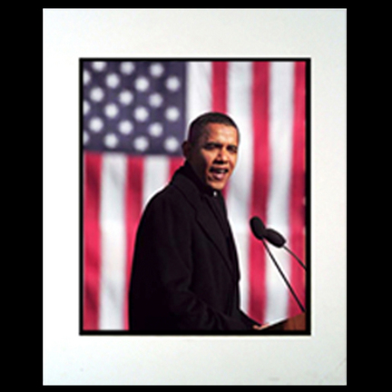 Barack Obama "Speech" 11" x 14" Matted Photograph (Unframed)