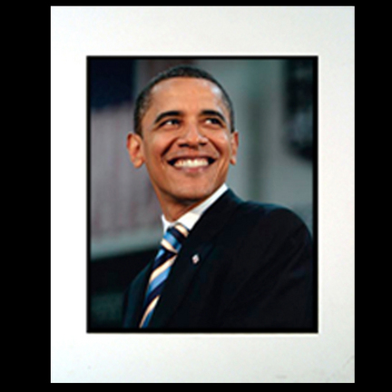 Barack Obama "Smile" 11" x 14" Matted Photograph (Unframed)