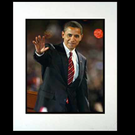 Barack Obama "Waving" 11" x 14" Matted Photograph (Unframed)