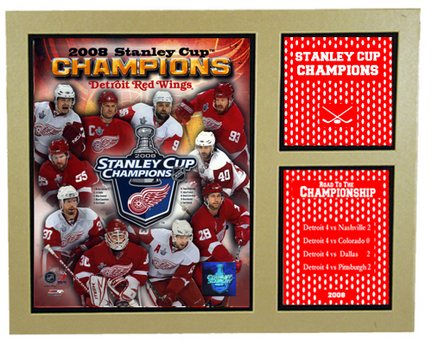 Detroit Red Wings "World Champions" 11" x 14" Matted Photograph with Statistics (Unframed)