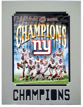 New York Giants "World Champions" 11" x 14" Matted Photograph (Unframed)