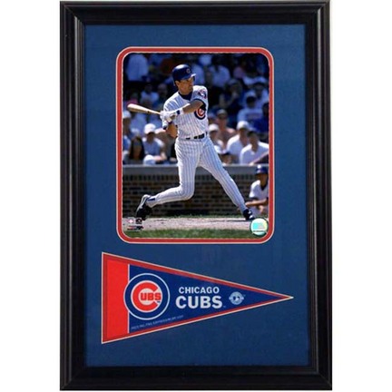 Ryne Sandberg Photograph with Team Pennant in a 12" x 18" Deluxe Frame