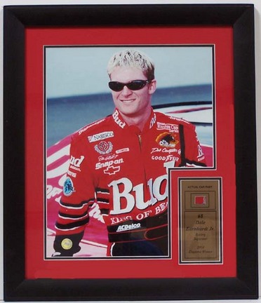 Dale Earnhardt Jr. 11" x 14" Photograph with Piece of Used Race Car in a Deluxe Frame