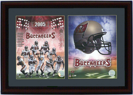 Tampa Bay Buccaneers 2005 Team Deluxe Framed Dual 8" x 10" Photographs
