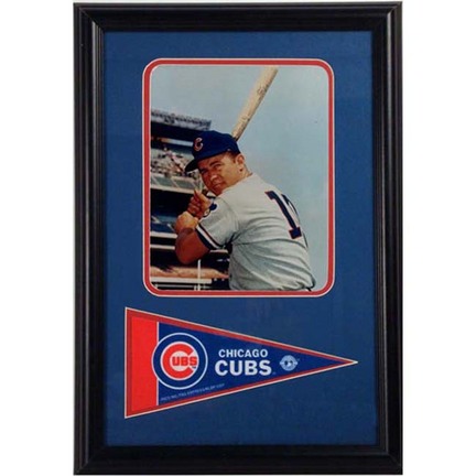 Ron Santo Photograph with Team Pennant in a 12" x 18" Deluxe Frame
