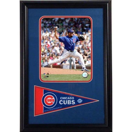 Carlos Zambrano Photograph with Team Pennant in a 12" x 18" Deluxe Frame
