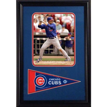 Ryan Theriot Photograph with Team Pennant in a 12" x 18" Deluxe Frame