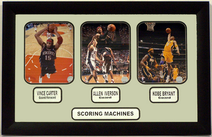 NBA Scoring Machines Including Three 8" x 10" Photographs in a 20.5" x 31.5" Deluxe Photograph Frame