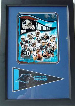 2008 Carolina Panthers Photograph with Team Pennant in a 12" x 18" Deluxe Frame