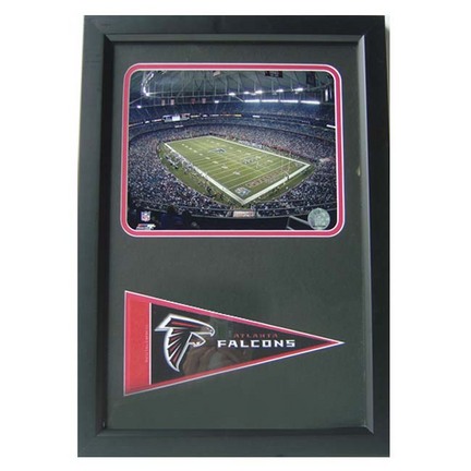 2007 Atlanta Falcons Photograph with Team Pennant in a 12" x 18" Deluxe Frame