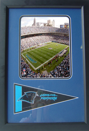 Bank of America Field Photograph with Team Pennant in a 12" x 18" Deluxe Frame